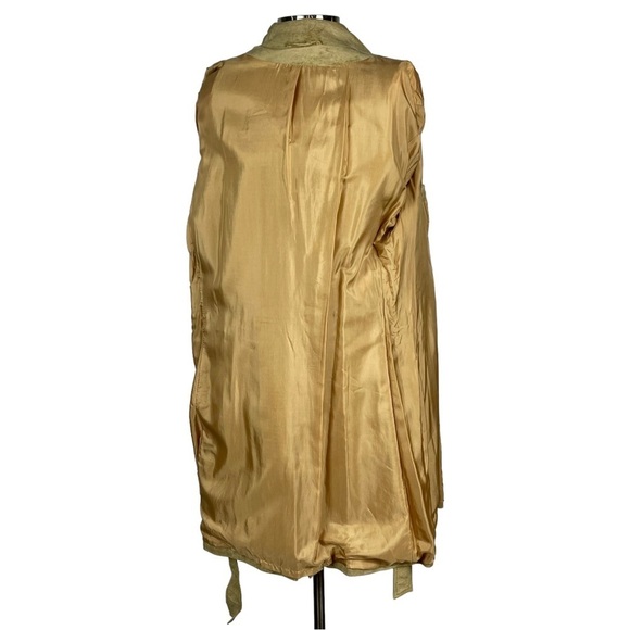 VINTAGE PORTO GALIA 70's SUEDE LEATHER TAN DOUBLE BREAST BELTED TRENCH COAT14/16 - Picture 7 of 13